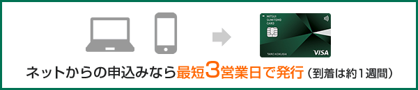 ネットからの申込みなら最短3営業日で発行